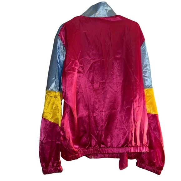80s Color Block Windbreaker Jacket 3XL Multicolor Unisex - Picture 2 of 5